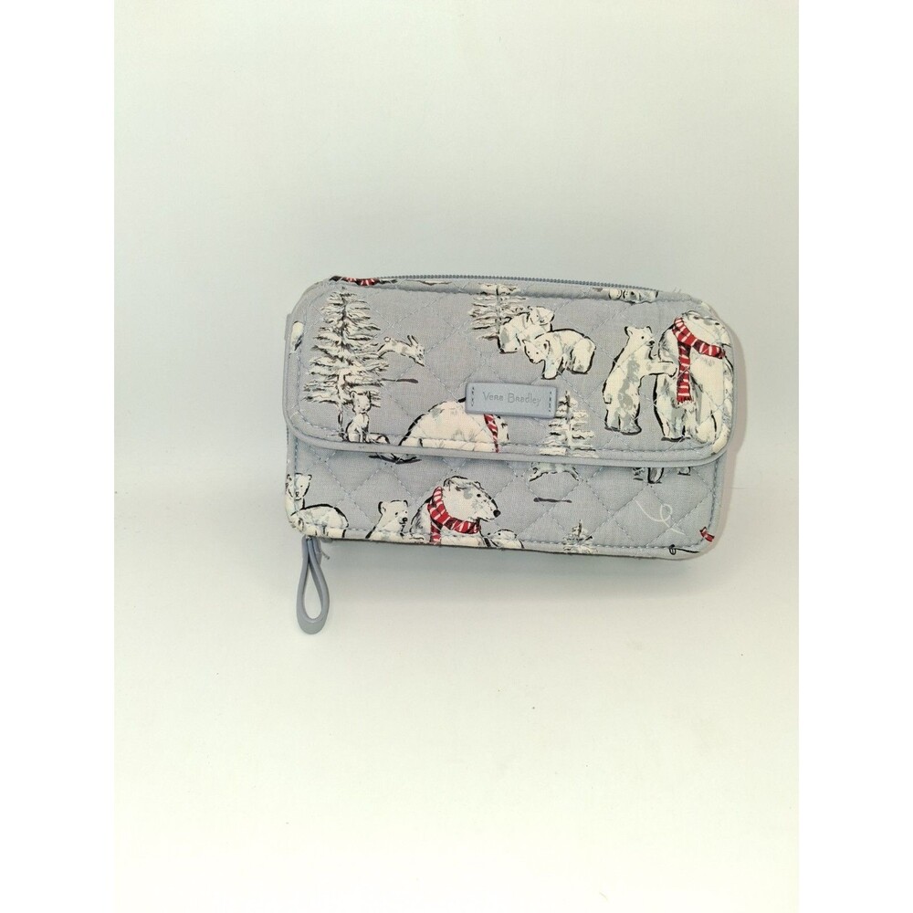 Vera Bradley Crossbody bag Turnlock  Zipper Wallet " Berry Merry" Polar Bears